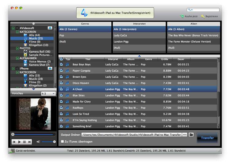 4Videosoft iPad zu Mac Transfer