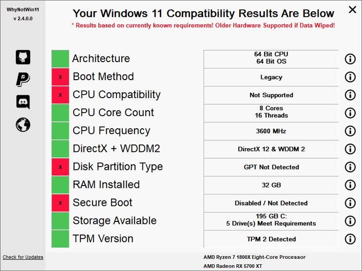 WhyNotWin11 - Windows 11 Kompatibilitäts-Test