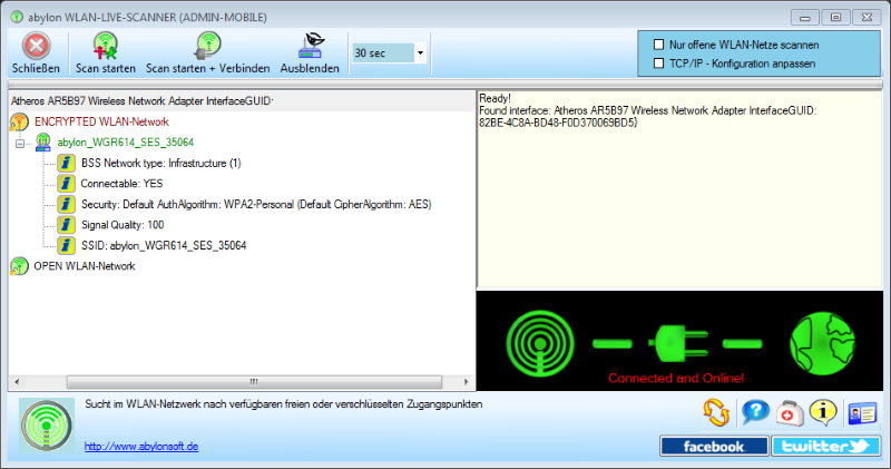 abylon WLAN-Live-Scanner