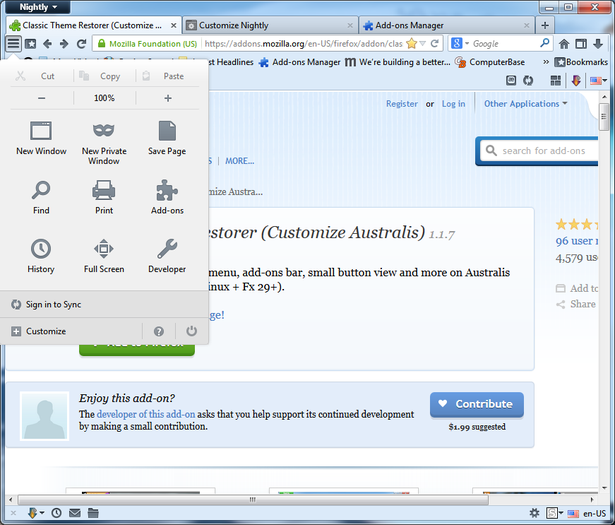  Classic Theme Restorer (Customize Australis)