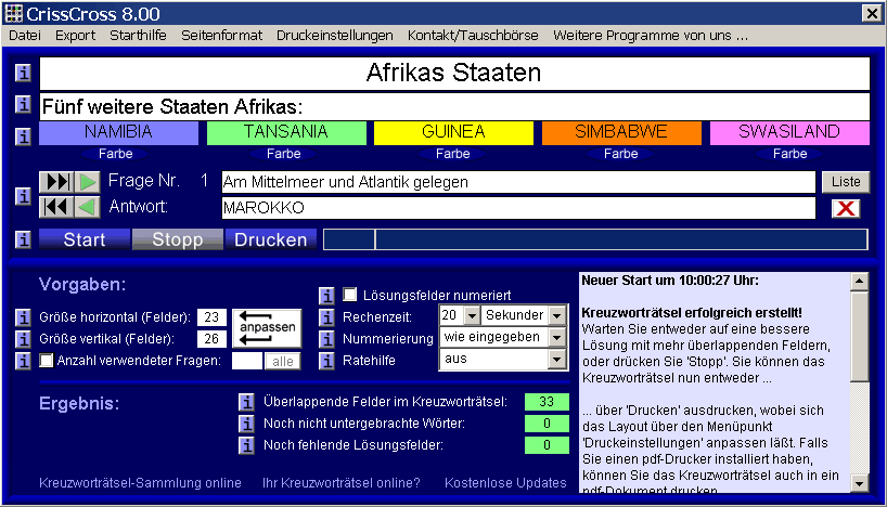 CrissCross Kreuzworträtsel-Generator