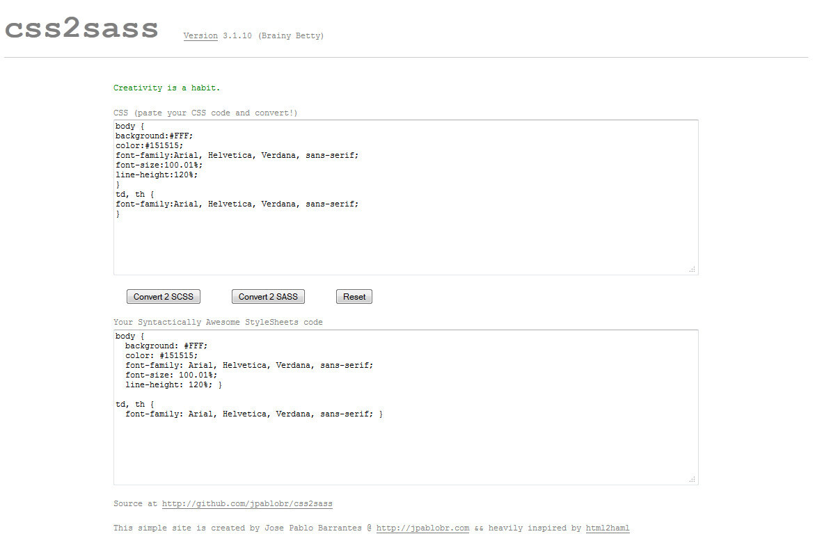 css2sass