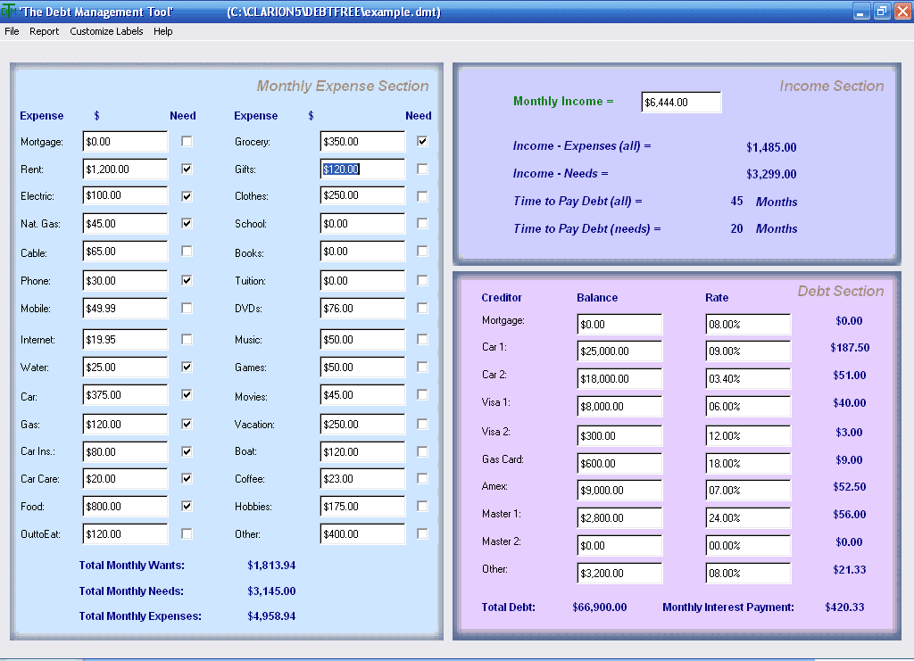 Debt Management Tool