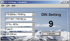 DIN Settings Calculator