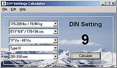 DIN Settings Calculator