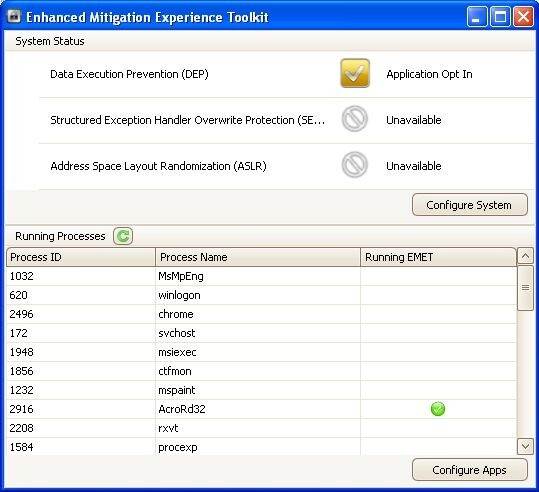 Enhanced Mitigation Experience Toolkit (EMET)