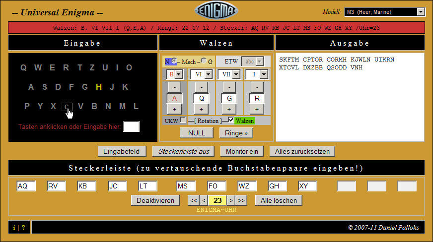  Enigma-Simulation in Javascript/HTML