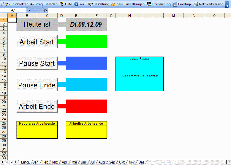 Excel Arbeitszeiterfassung