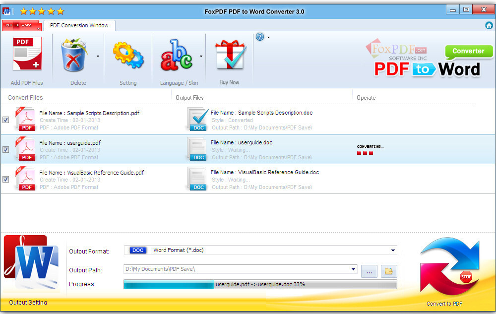 FoxPDF PDF to Word Converter