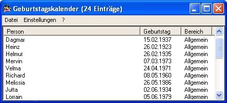 Geburtstagskalender
