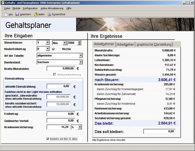  Gehalts- und Finanzplaner