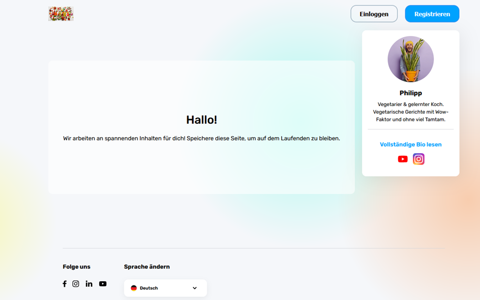 Beispiel eines Creator-Profils