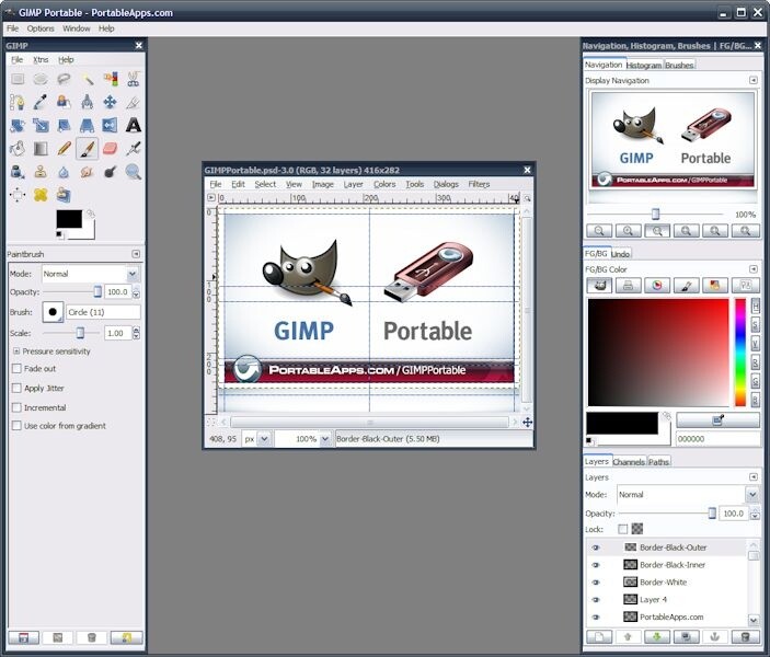  GIMP Portable Photoshop Layout