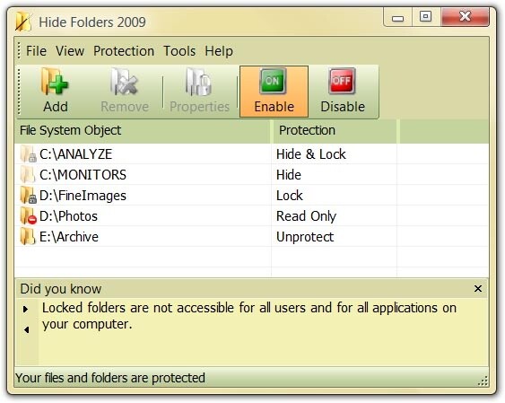 Hide Folders