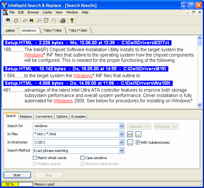  InfoRapid Suchen & Ersetzen