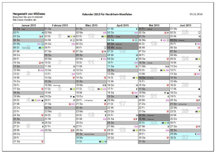 Kalender-Excel