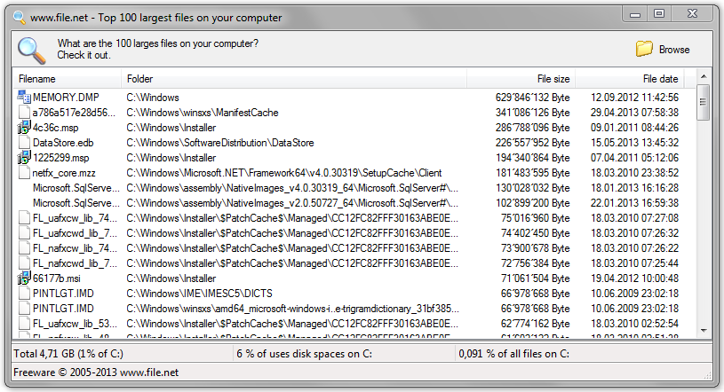  Largest Files Finder