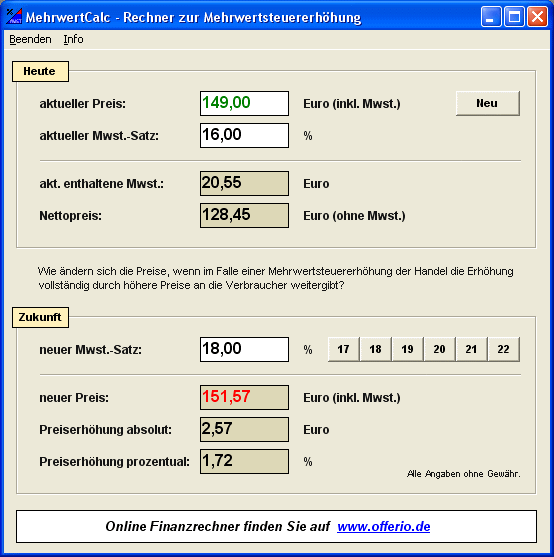  MehrwertCalc
