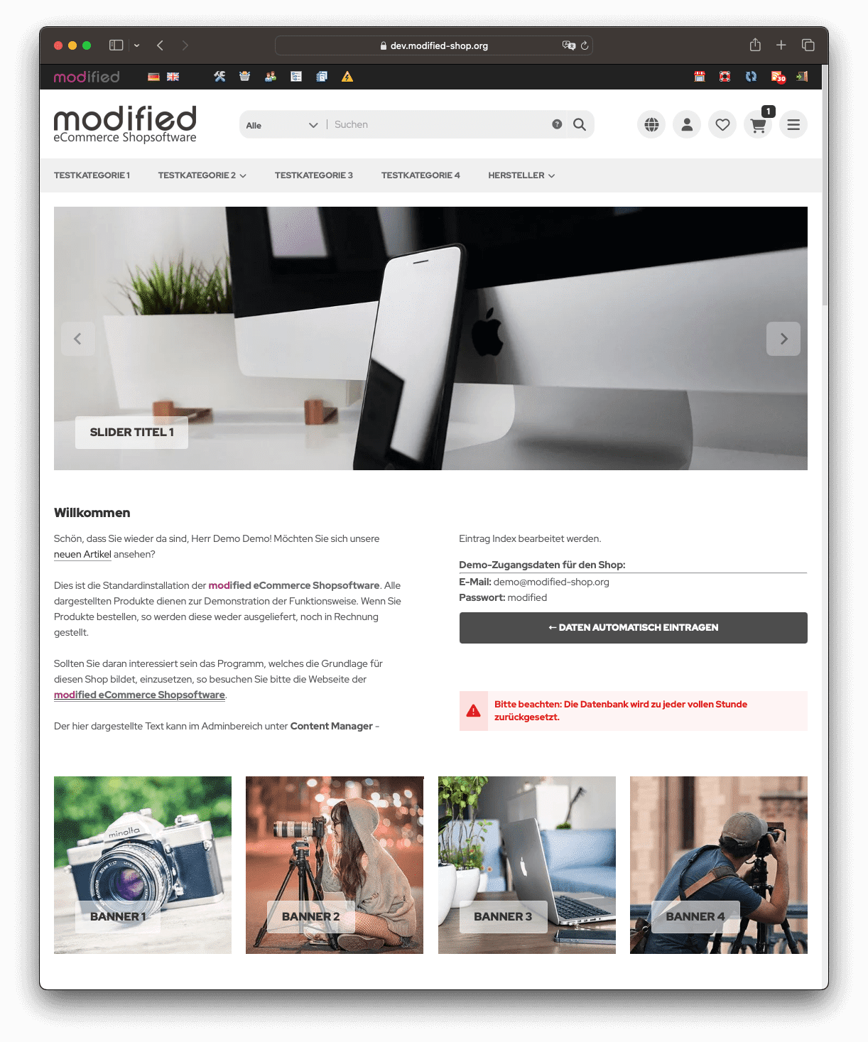  modified eCommerce Shopsoftware