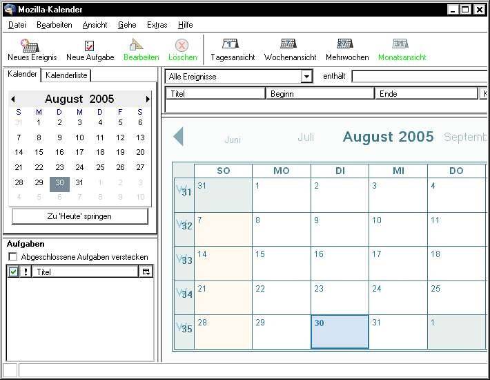  Mozilla Calendar