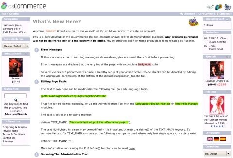 osCommerce Online Merchant