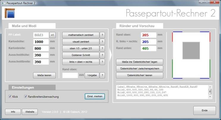  Passepartout-Rechner