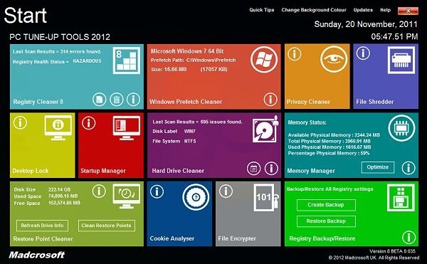 PC TuneUp Tools 2012
