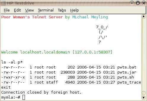 Poor Woman's Telnet Server