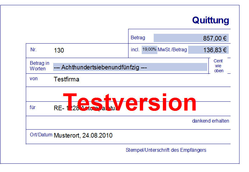 Rechnungsprofi Quittung