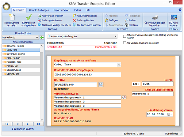 SEPA-Transfer (ehemals DTA-Überweisung)