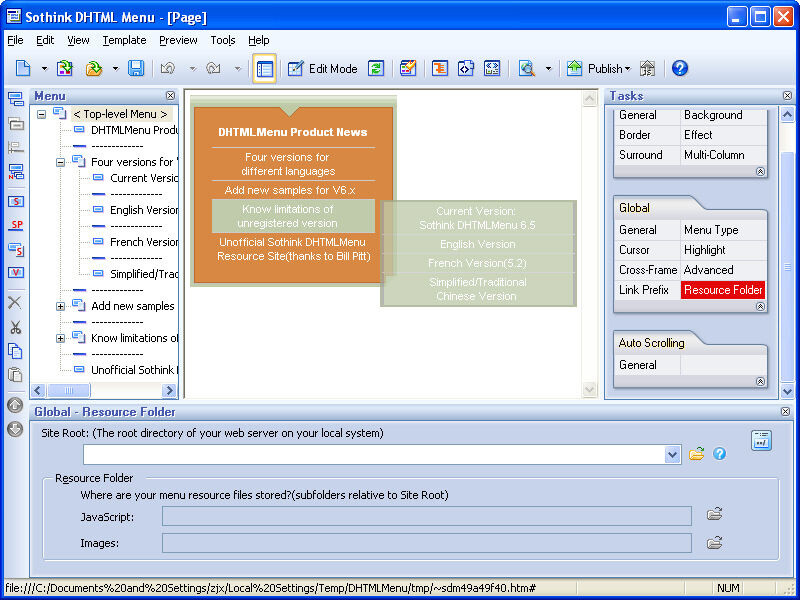 Sothink DHTML Menu