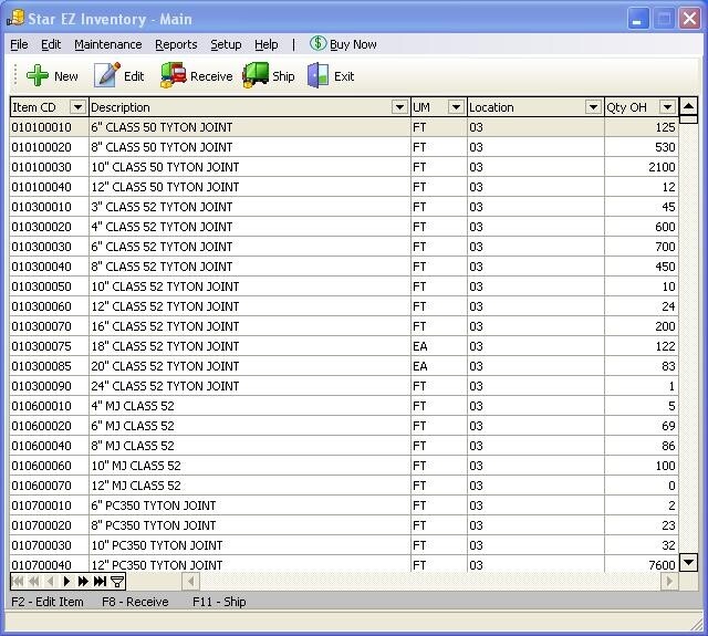  Star EZ Inventory