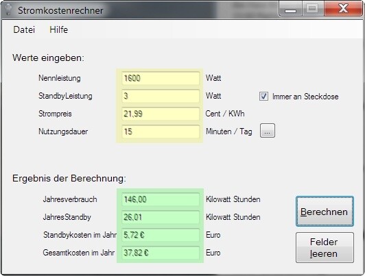 Stromkostenrechner