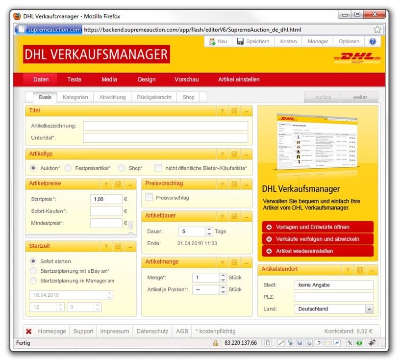  Supreme Manager (ehemals DHL Verkaufsmanager)