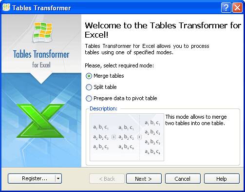 Tables Transformer for Excel