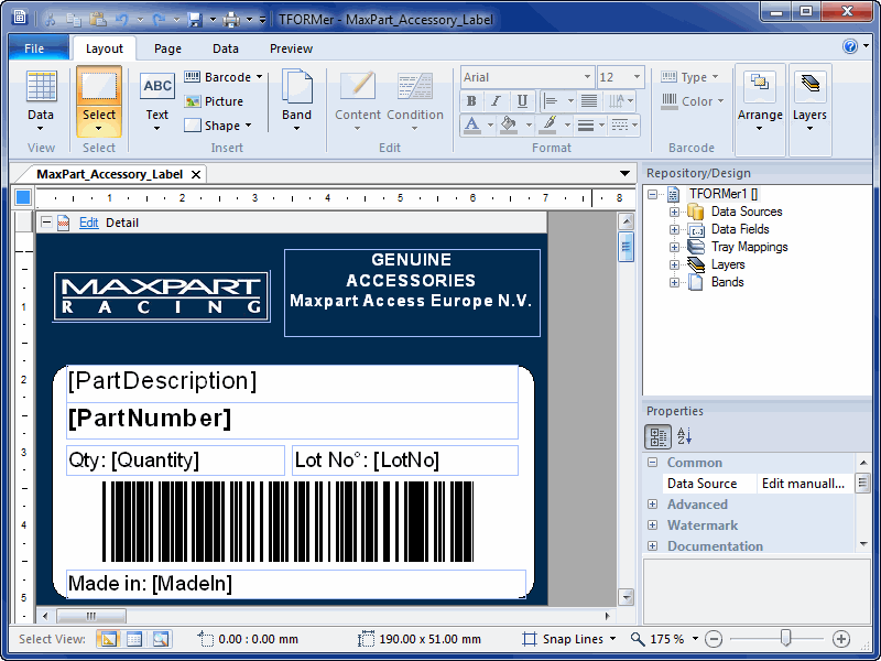 TFORMer - Barcode Label Printing Software