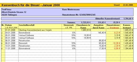 Tunesoft Kassenbuch