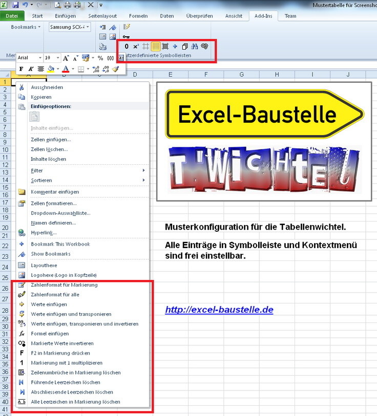  T'Wichtel Excel-Add-in