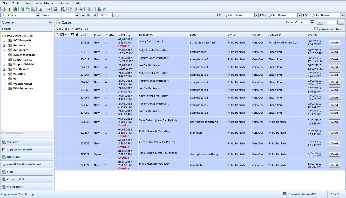 versaSRS Help Desk