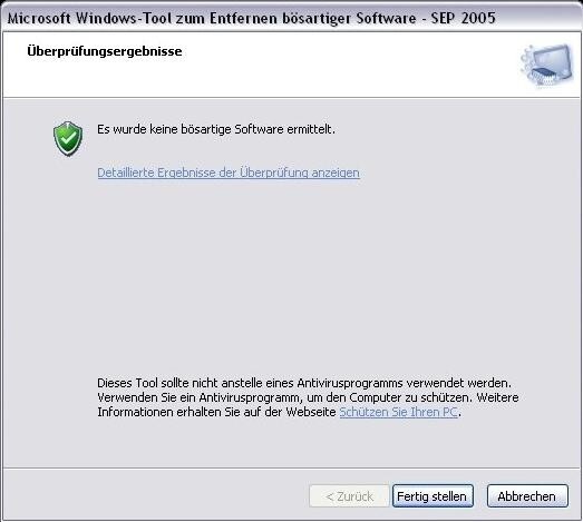 Windows-Tool zum Entfernen bösartiger Software