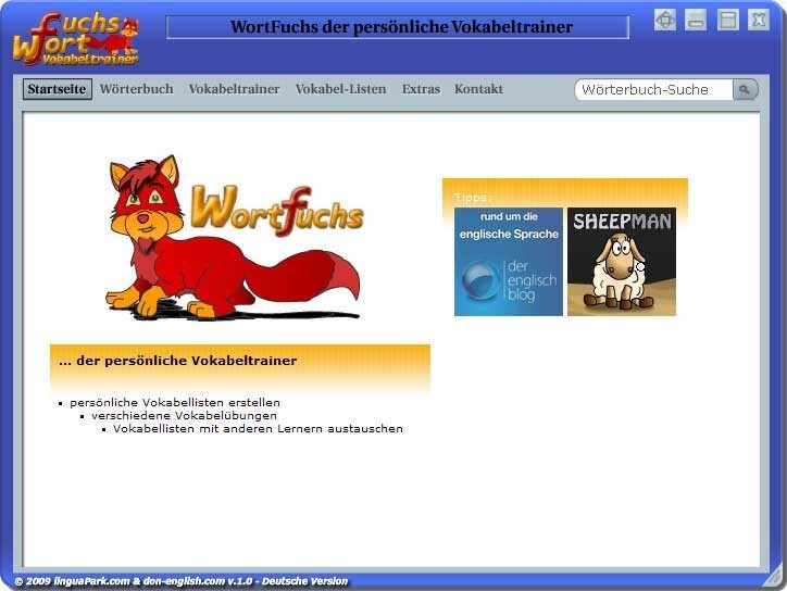 WortFuchs der persönliche Vokabeltrainer