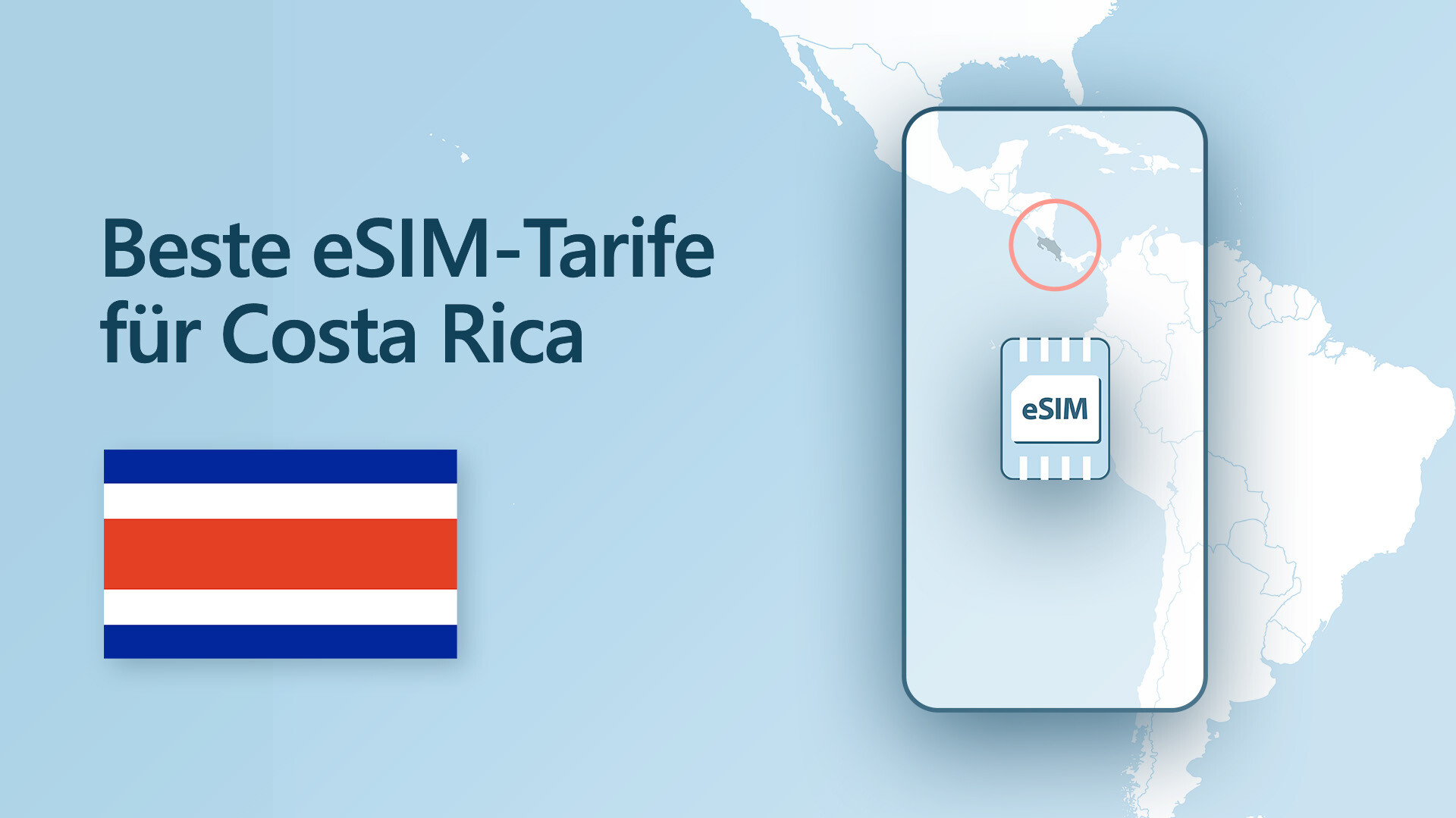 Artikelbild: eSIM-fähiges Smartphone neben USA-Flagge in Landesform