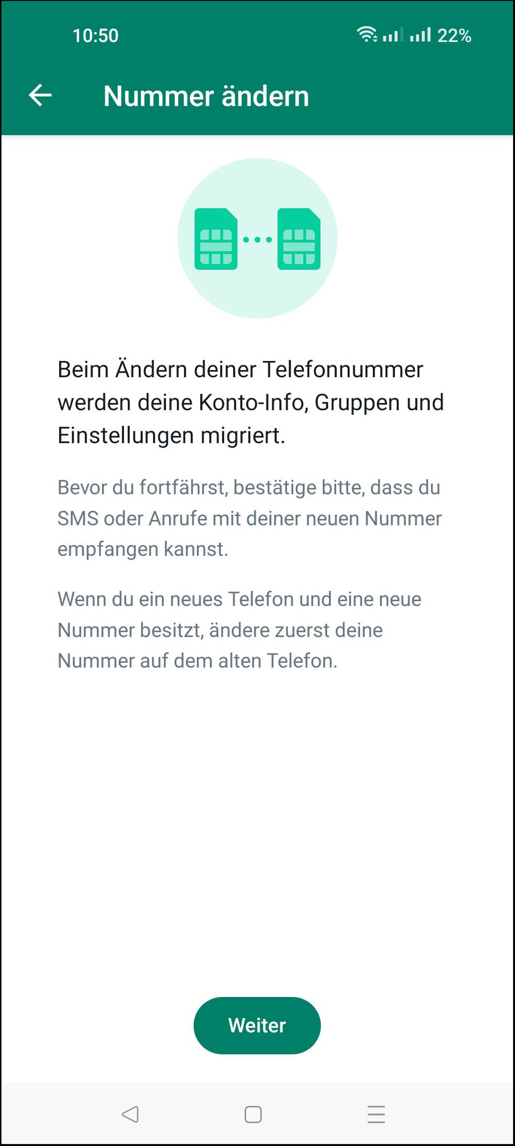 alte sim karte in neues handy whatsapp