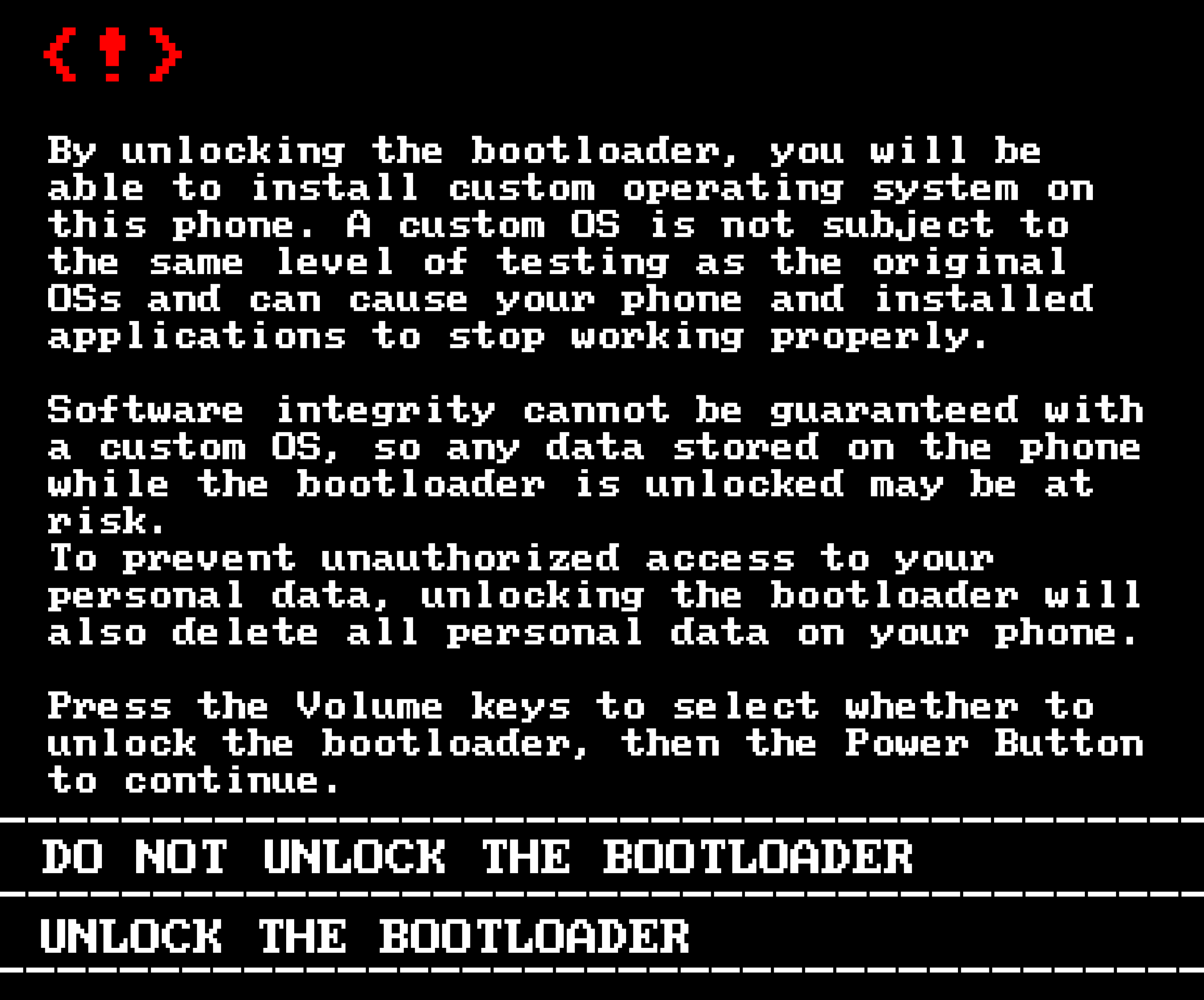 Abbildung 3: Zur Sicherheit muss man das Freischalten des Bootloaders noch am Handy bestätigen., 