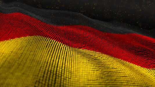 Abstract,Glowing,Particle,Wavy,Surface,With,Germany,Flag,German,Flag