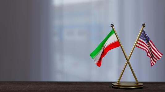 Flagge von Iran und USA