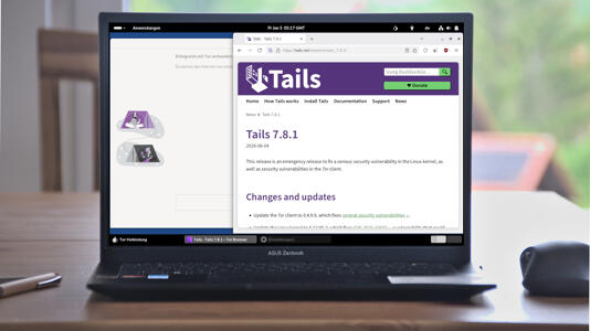 Anonymisierendes Linux: Tails 7.8.1 stopft Sicherheitslecks