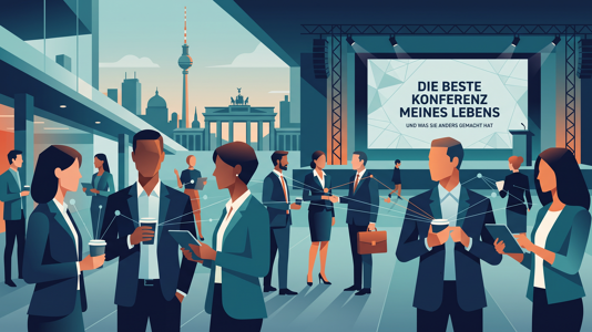 Symbolbild: Mehrere Gruppen von Leuten unterhalten sich auf einer Konferenz.