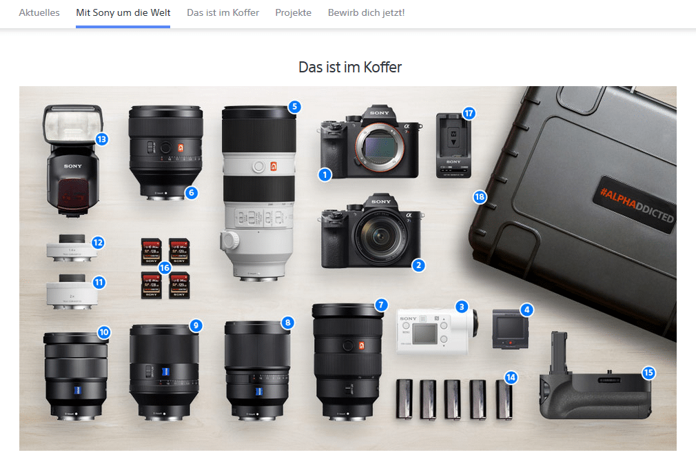 Screenshot/ www.sony.de/alphaddicted