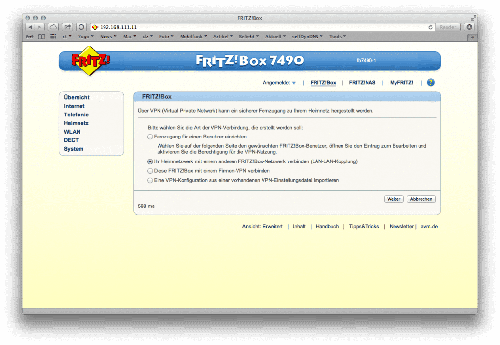 Kurztest Die Neue Vpn Konfiguration Der Fritz Box Heise Online